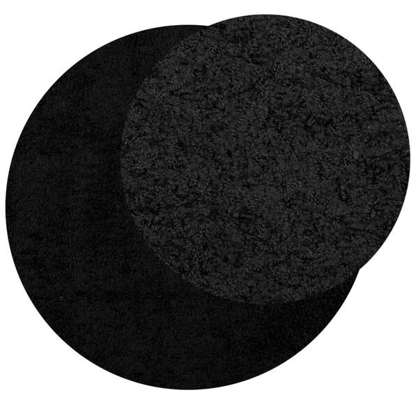 vidaXL Shaggy-Teppich PAMPLONA Hochflor Modern Schwarz &Oslash; 80 cm