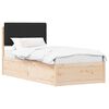 vidaXL Bettgestell mit gepolstertem Kopfteil Schwarz 90 x 200 cm