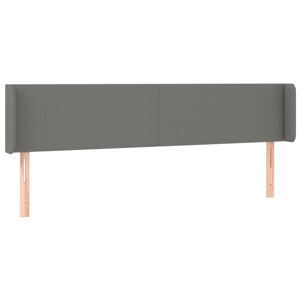 vidaXL LED Kopfteil Dunkelgrau 203x16x78/88 cm Stoff
