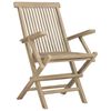 vidaXL Gartenstühle 8 Stk. Klappbar Grau 56x61x89 cm Massivholz Teak