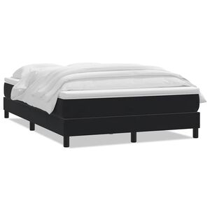 vidaXL Boxspringbett mit Matratze Schwarz 160x210 cm Samt