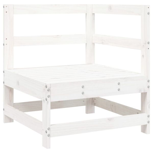 vidaXL 7-tlg. Garten-Sofagarnitur Wei&szlig; Massivholz Kiefer