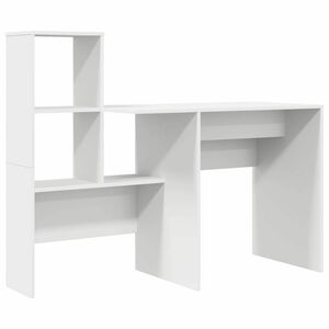 vidaXL Schreibtisch mit Regal Weiß 131,5 x 50 x 106,5 cm Holzwerkstoff