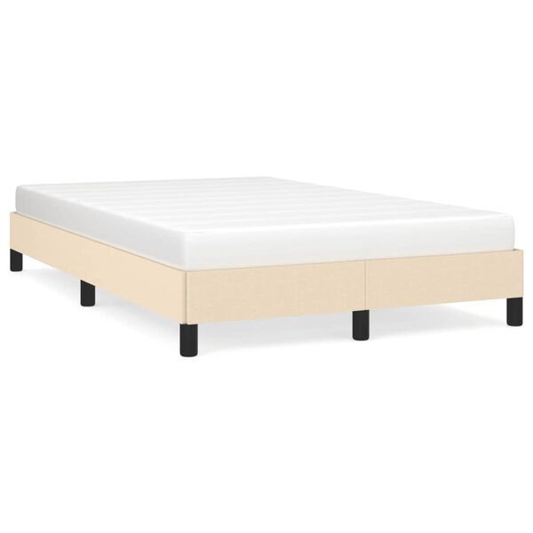 vidaXL Bettgestell ohne Matratze Creme 120x190 cm Stoff