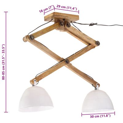 vidaXL Deckenleuchte 25 W Weiß 29x18x85 cm E27