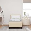 vidaXL Boxspringbett mit Matratze mit LED Creme 80 x 200 cm Stoff