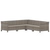 vidaXL 5-tlg. Garten-Lounge-Set mit Kissen Grau Poly Rattan