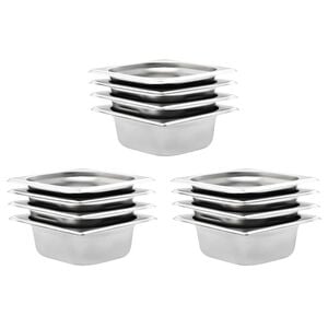 vidaXL Gastronormbeh&auml;lter 12 Stk. GN 1/6 65 mm Edelstahl