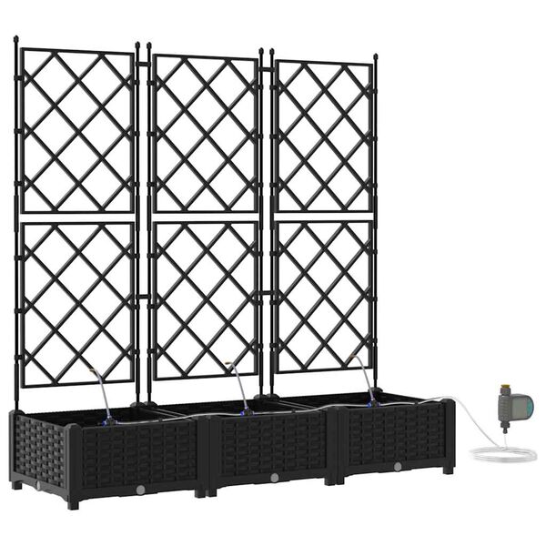 vidaXL Garten-Pflanzgef&auml;&szlig; 3 pcs Schwarz Stahl