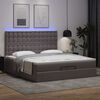 vidaXL Ottoman-Bett mit Matratzen & LEDs Grau 200x200 cm Kunstleder