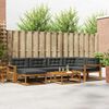 vidaXL Outdoor-Sofagarnitur mit Kissen 7 pcs Natur und Anthrazit