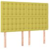 vidaXL Boxspringbett mit Matratze & LED Gr&uuml;n 140x200 cm Stoff