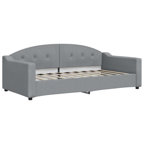 vidaXL Tagesbett Ausziehbar mit Matratze Hellgrau 90x190 cm Stoff