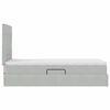 vidaXL Bett mit Stauraum und LED mit LED Hellgrau 90 x 190 cm Samt
