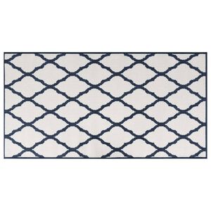 vidaXL Outdoor-Teppich Marineblau Wei&szlig; 80x150 cm Beidseitig Nutzbar