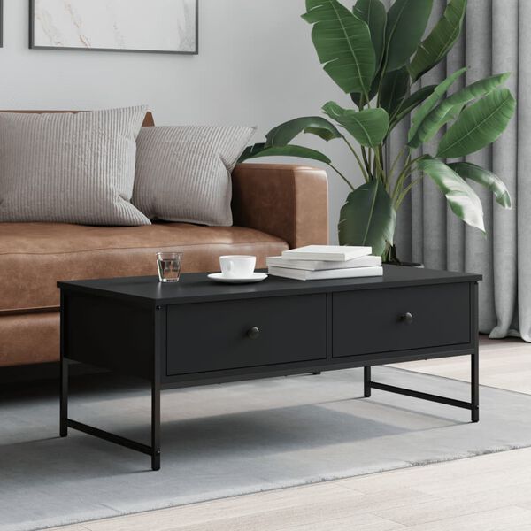 vidaXL Couchtisch Schwarz 101x49x39,5 cm Holzwerkstoff