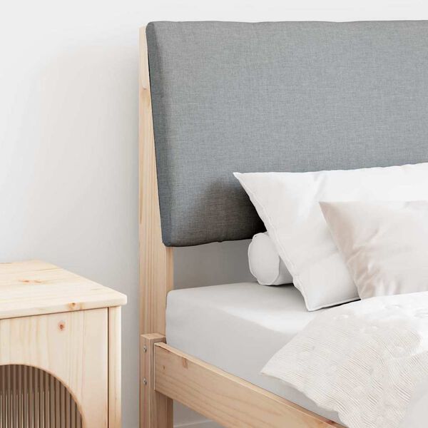 vidaXL Gepolstertes Kopfteil Hellgrau 80 cm Massives Kiefernholz