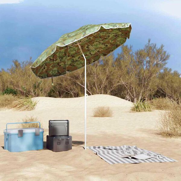vidaXL Strandparasol Gr&uuml;n 206 x 206 x 212 cm Polyester und Metall