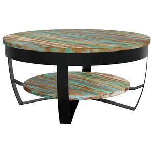 vidaXL Couchtisch mit Ablage Altholz Massiv 65x32 cm