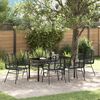 vidaXL Garten Essgruppe 7 pcs Schwarz Poly-Rattan