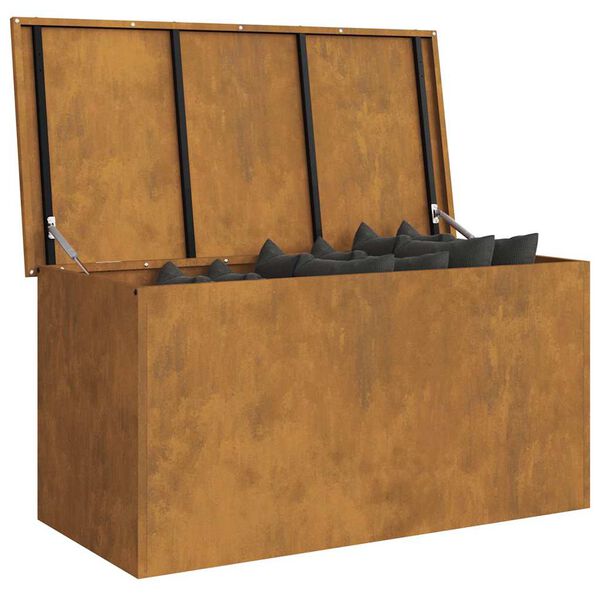 vidaXL Au&szlig;enlagerbox Rostig 100 x 50,5 x 50 cm Stahl