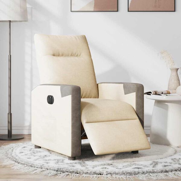 vidaXL Relaxsessel Elektrisch Creme Stoff