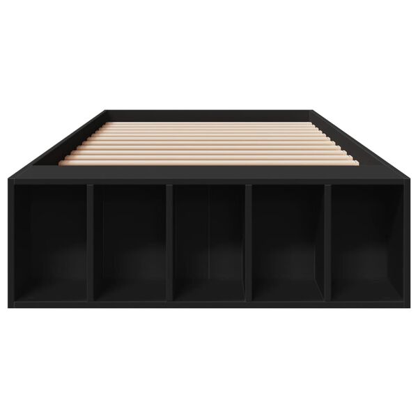 vidaXL Bettgestell Schwarz 100x200 cm Holzwerkstoff