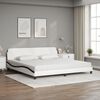 vidaXL Bett mit Matratze "Dover" Wei&szlig; und Schwarz 200x200 cm Kunstleder