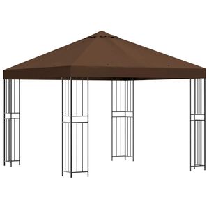 vidaXL Pavillon 3 x 3 m Braun Polyester und Stahl 190 gsm