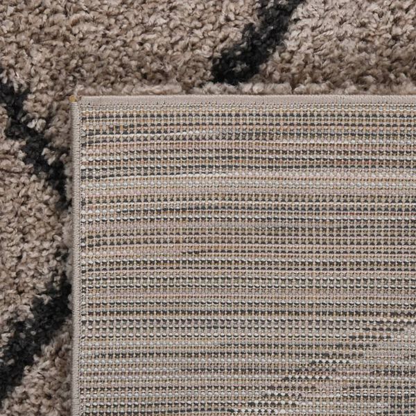 vidaXL Teppich Shaggy Hochflor Beige und Anthrazit 160x230 cm