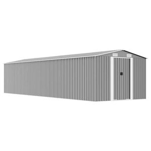 vidaXL Ger&auml;tehaus Grau 257x779x181 cm Verzinkter Stahl
