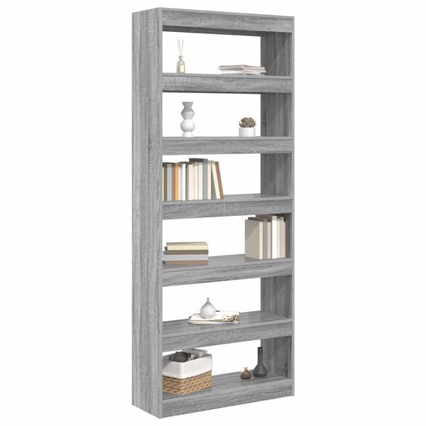 vidaXL B&uuml;cherregal Graues Sonoma 80 x 30 x 198 cm Holzwerkstoff