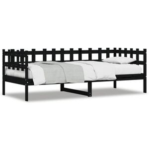 vidaXL Tagesbett Schwarz 80x200 cm Massivholz Kiefer