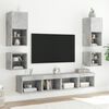 vidaXL Wand-Nachttische mit LED-Leuchten 2 Stk. Betongrau