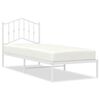 vidaXL Bettgestell mit Kopfteil Metall Wei&szlig; 90x190 cm