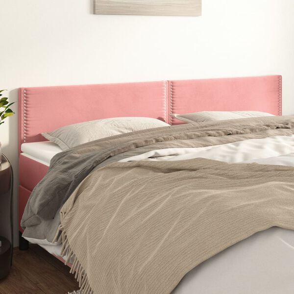 vidaXL Kopfteile 2 Stk. Rosa 80x5x78/88 cm Samt