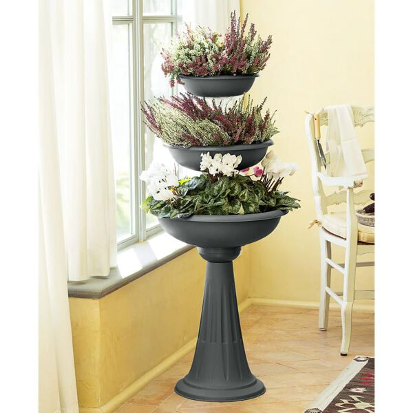 vidaXL Blumenschale Grau &Oslash;50x114 cm