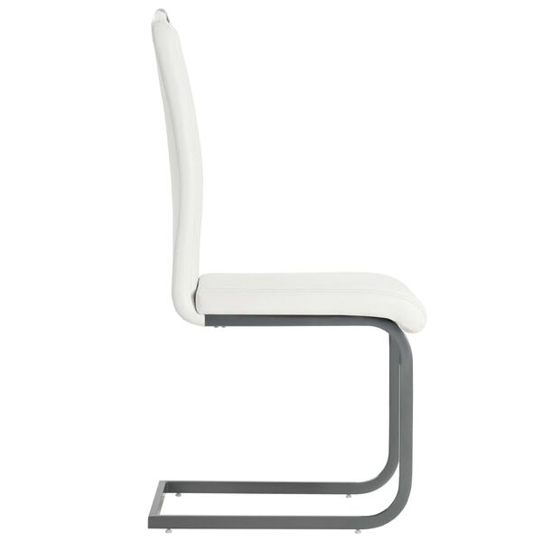 vidaXL Freischwinger 6 Stk. Wei&szlig; Kunstleder
