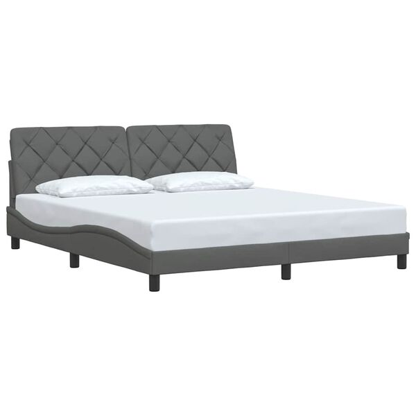 vidaXL Bettgestell ohne Matratze Dunkelgrau 180x200 cm Stoff