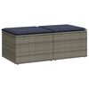 vidaXL 2-tlg. Garten-Sofagarnitur mit Kissen Grau Poly Rattan Akazie