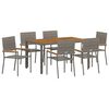 vidaXL Garten Essgruppe 7 stk. Grau Poly-Rattan