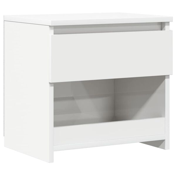 vidaXL Nachttisch Hochglanz-Wei&szlig; 40x30x39 cm Holzwerkstoff