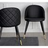 Venture Home Esszimmerst&uuml;hle 2 Stk. Velvet Lederoptik Schwarz&Messing