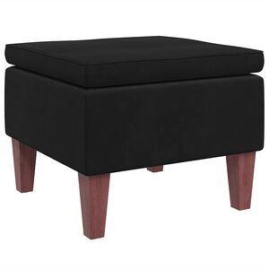 vidaXL Hocker mit Holzbeinen Schwarz Samt
