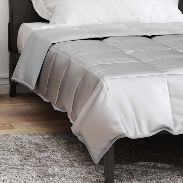 vidaXL Ganzjahresbettdecke Silber 140 x 220 cm Satin und Mikrofaser