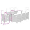 vidaXL 9-tlg. Garten-Bistro-Set mit Kissen Grau Poly Rattan