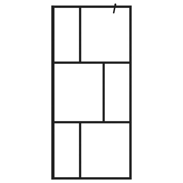vidaXL Duschwand f&uuml;r Begehbare Duschen mit Hartglas Schwarz 90x195 cm