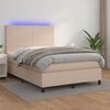 vidaXL Boxspringbett mit Matratze & LED Cappuccino-Braun 140x190cm