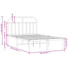 vidaXL Bettgestell mit Kopfteil Metall Wei&szlig; 120x200 cm
