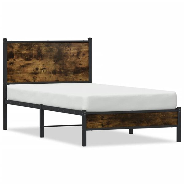 vidaXL Metallbett ohne Matratze R&auml;uchereiche 90x190 cm